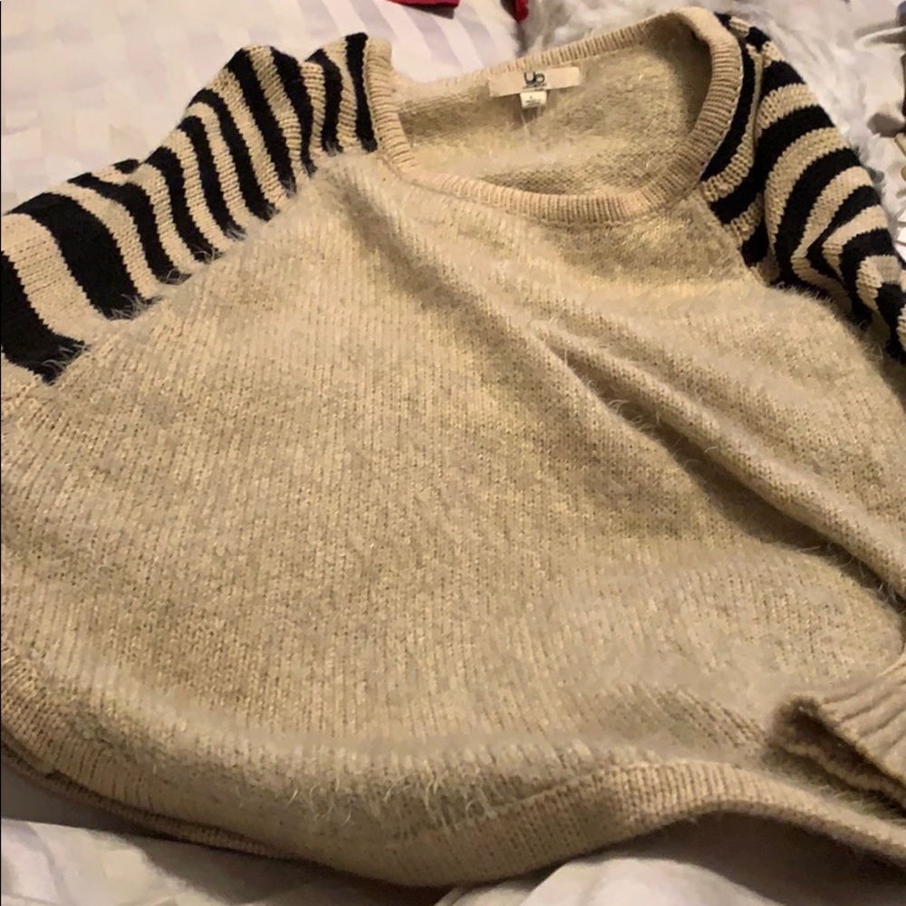 Khaki and black stripped sweater. Never worn.